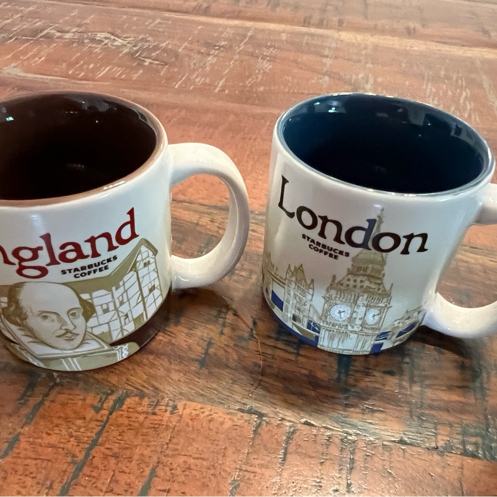 Starbucks England and London Mug Set - White and Blue